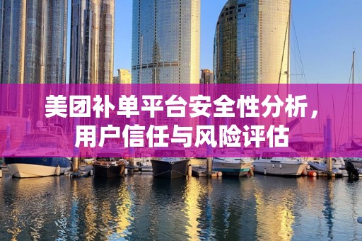 美团补单平台安全性分析，用户信任与风险评估