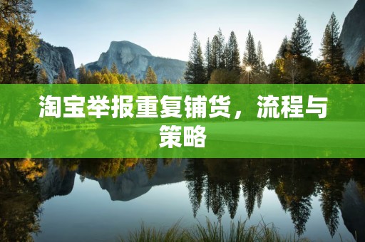 淘宝举报重复铺货，流程与策略
