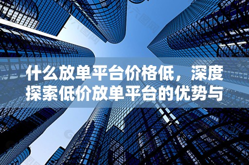 什么放单平台价格低，深度探索低价放单平台的优势与挑战