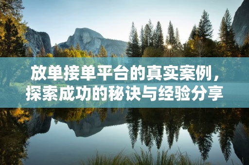 放单接单平台的真实案例，探索成功的秘诀与经验分享