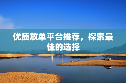 优质放单平台推荐，探索最佳的选择