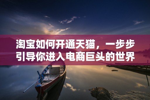 淘宝如何开通天猫，一步步引导你进入电商巨头的世界