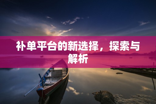 补单平台的新选择，探索与解析