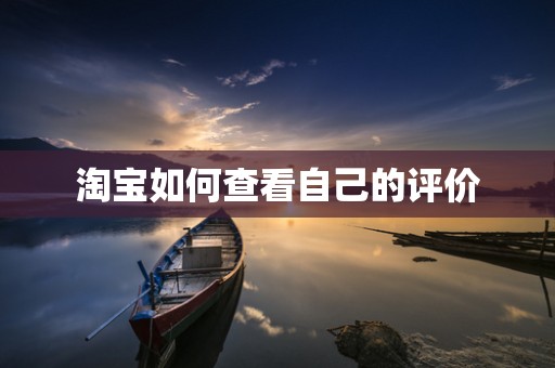 淘宝如何查看自己的评价