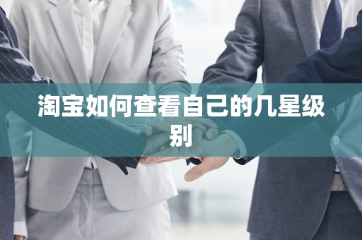 淘宝如何查看自己的几星级别