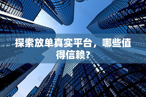 探索放单真实平台，哪些值得信赖？