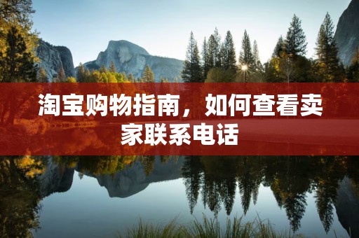 淘宝购物指南，如何查看卖家联系电话