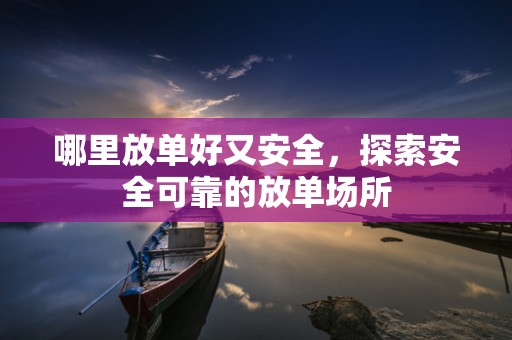 哪里放单好又安全，探索安全可靠的放单场所