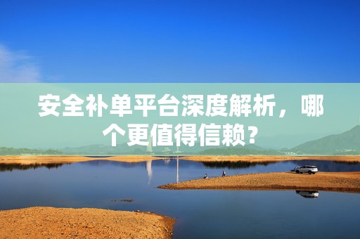 安全补单平台深度解析，哪个更值得信赖？