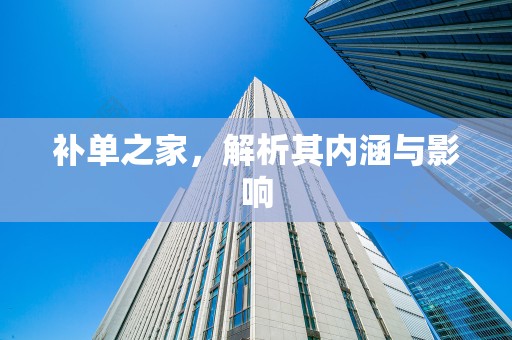 补单之家，解析其内涵与影响