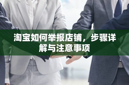 淘宝如何举报店铺，步骤详解与注意事项