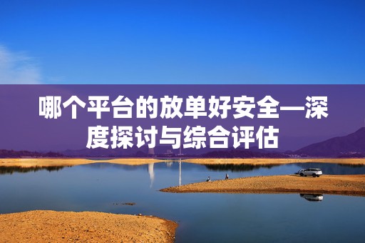 哪个平台的放单好安全—深度探讨与综合评估