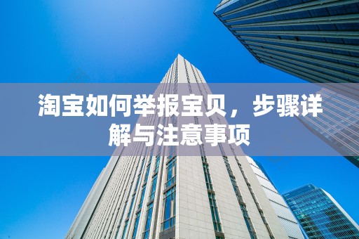 淘宝如何举报宝贝，步骤详解与注意事项
