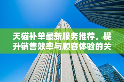 天猫补单最新服务推荐，提升销售效率与顾客体验的关键策略