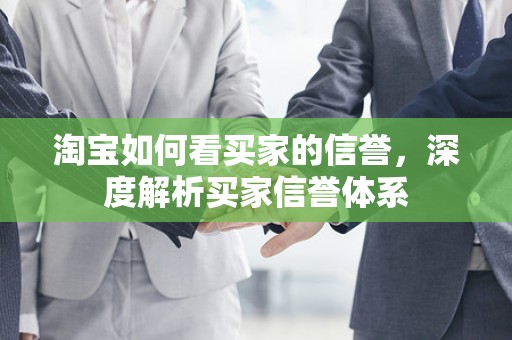淘宝如何看买家的信誉，深度解析买家信誉体系