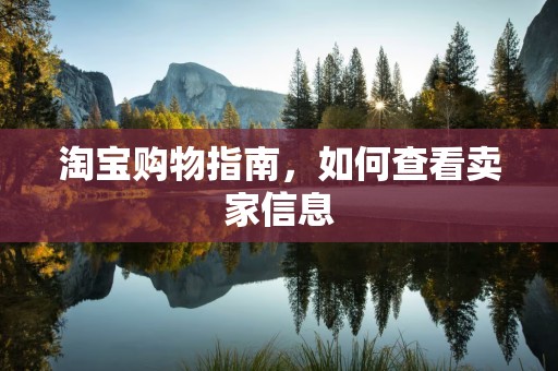 淘宝购物指南，如何查看卖家信息