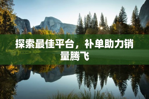 探索最佳平台，补单助力销量腾飞