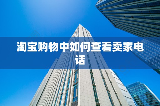 淘宝购物中如何查看卖家电话