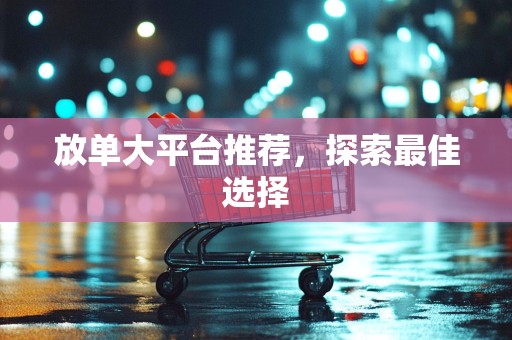 放单大平台推荐，探索最佳选择