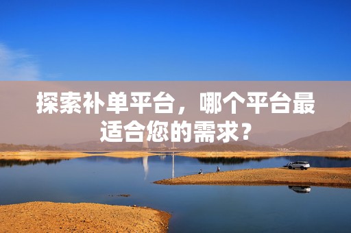 探索补单平台，哪个平台最适合您的需求？