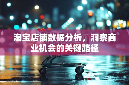 淘宝店铺数据分析，洞察商业机会的关键路径