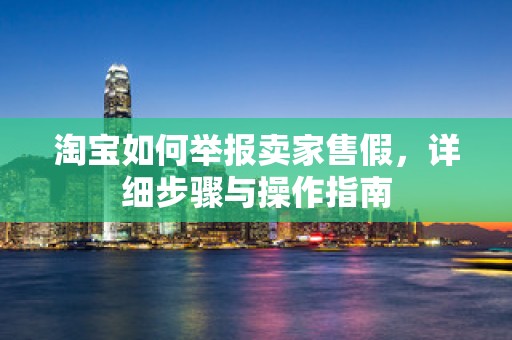 淘宝如何举报卖家售假，详细步骤与操作指南