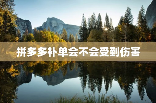 拼多多补单会不会受到伤害