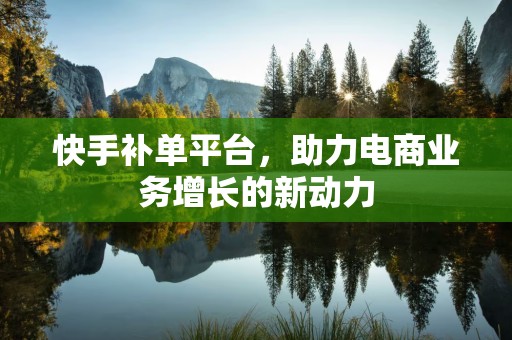 快手补单平台，助力电商业务增长的新动力