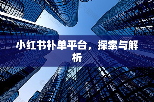 小红书补单平台，探索与解析