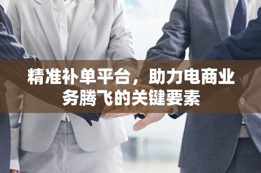 精准补单平台，助力电商业务腾飞的关键要素