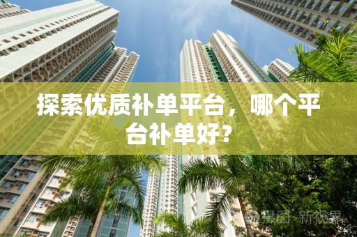 探索优质补单平台，哪个平台补单好？