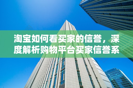 淘宝如何看买家的信誉，深度解析购物平台买家信誉系统