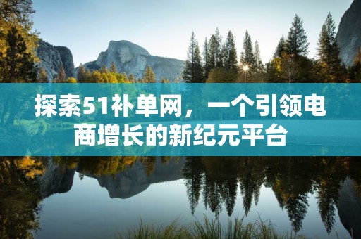 探索51补单网，一个引领电商增长的新纪元平台