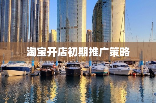 淘宝开店初期推广策略