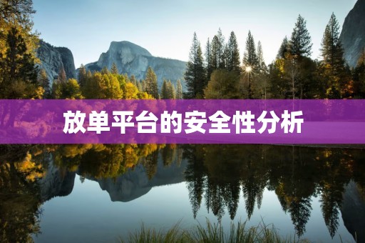 放单平台的安全性分析
