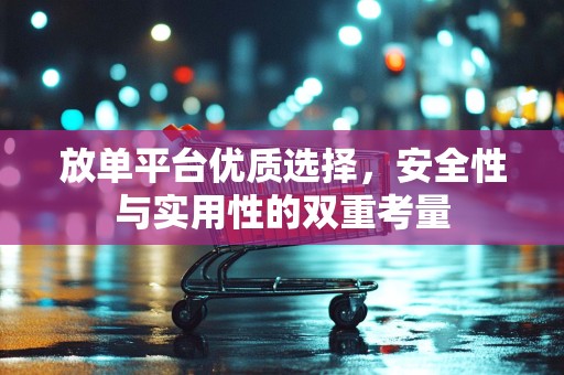 放单平台优质选择，安全性与实用性的双重考量