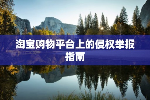 淘宝购物平台上的侵权举报指南