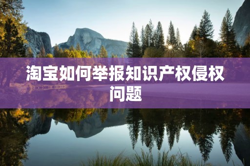 淘宝如何举报知识产权侵权问题