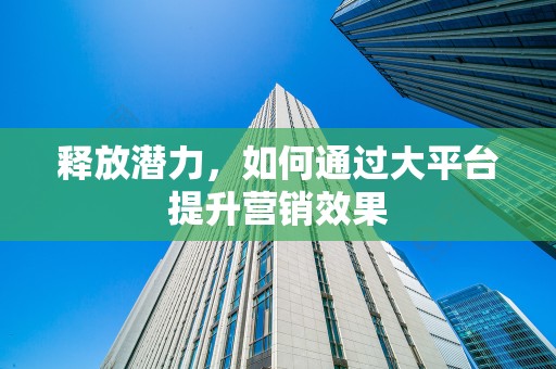 释放潜力，如何通过大平台提升营销效果