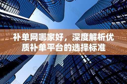 补单网哪家好，深度解析优质补单平台的选择标准