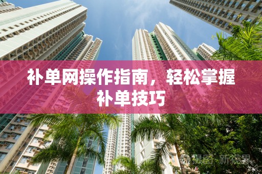 补单网操作指南，轻松掌握补单技巧
