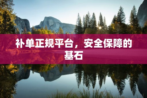 补单正规平台，安全保障的基石