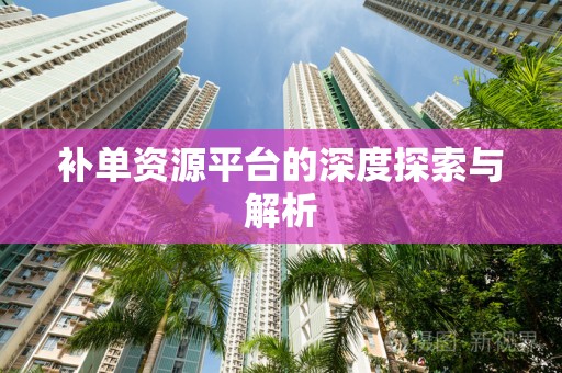 补单资源平台的深度探索与解析