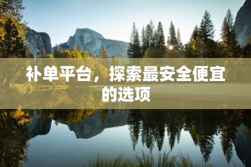 补单平台，探索最安全便宜的选项