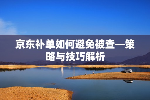 京东补单如何避免被查—策略与技巧解析