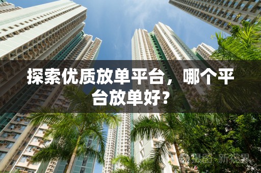 探索优质放单平台，哪个平台放单好？