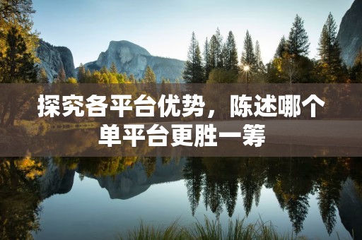 探究各平台优势，陈述哪个单平台更胜一筹