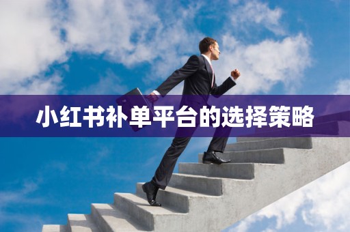 小红书补单平台的选择策略