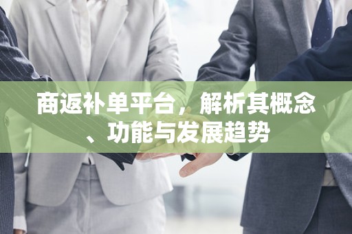 商返补单平台，解析其概念、功能与发展趋势