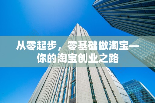 从零起步，零基础做淘宝—你的淘宝创业之路